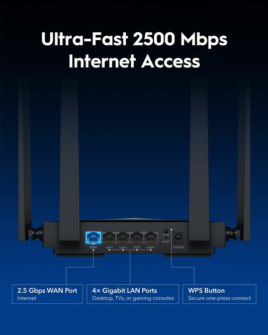 Cudy BE3600 Dual-Band Wi-Fi 7 Router, Lightning-Fast Speeds, 2.5G Multi-Gig Connectivity, Far-Reaching Coverage, Smooth and Stable, WR3600H