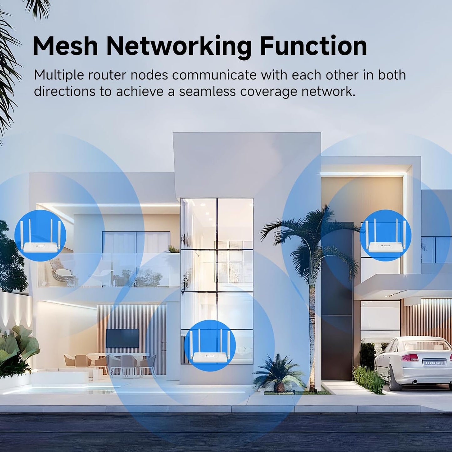 AC1200 WiFi Router Dual Band Wireless Internet Router, 2.4G&5G Wireless Speed Up to 1.2 Gbps, Gigabit Ethernet Ports, Router/Bridge/Repeater, Guest Network, IPV6, EasyMesh, Parental Controls